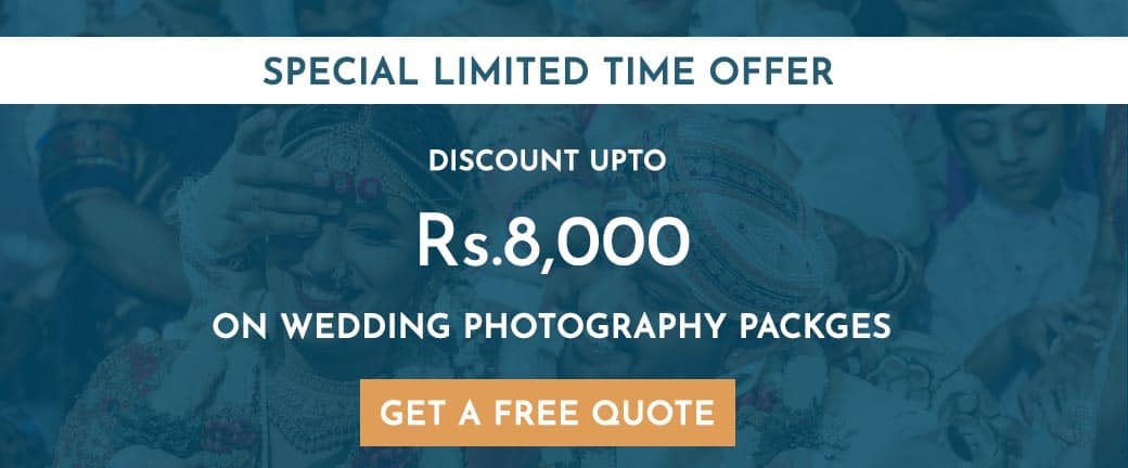 special limited offer banner by candid wedding photographers in Bangalore