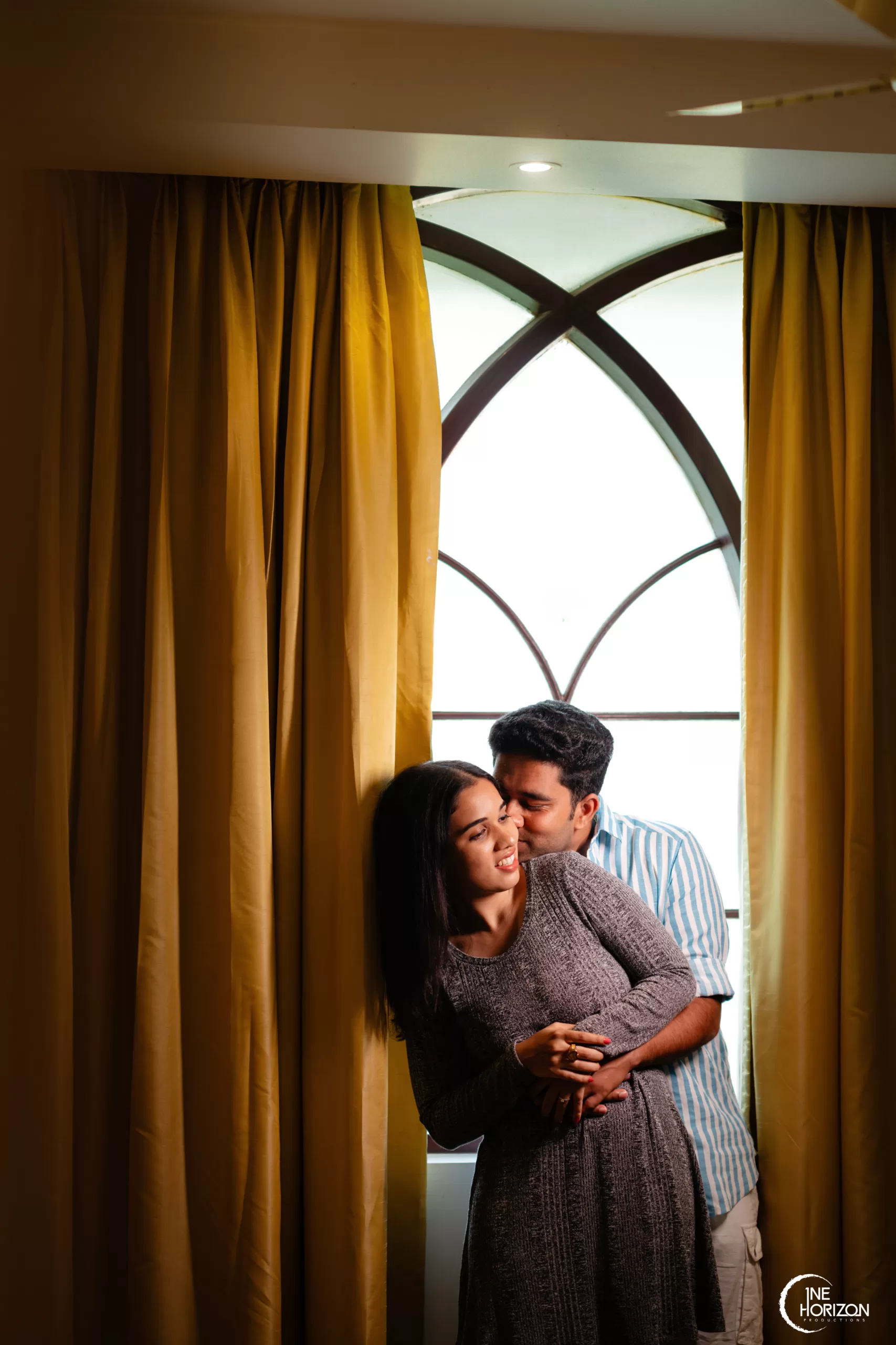 A Couple in Romantic Pose in a Prenup Shoot · Free Stock Photo